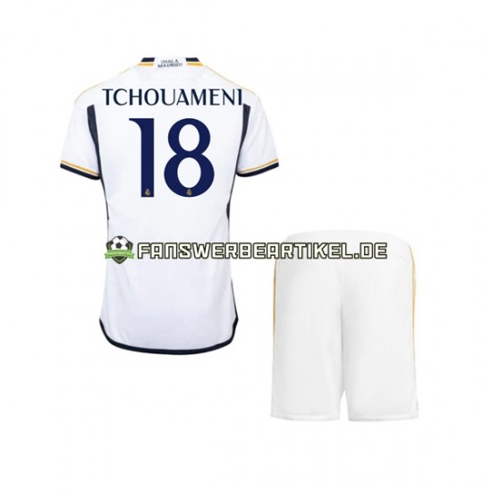 TCHOUAMENI 18 Trikot Real Madrid Kinder Heimausrüstung 2023-2024 Kurzarm