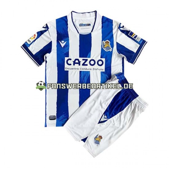 Trikot Real Sociedad Kinder Heimausrüstung 2022-2023 Kurzarm