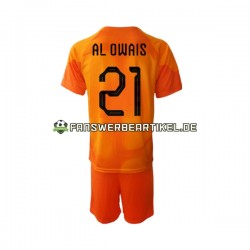 Mohammed Al-Owais 21 Torwart Trikot Saudi-Arabien Kinder Auswärtsausrüstung WM 2022 Kurzarm