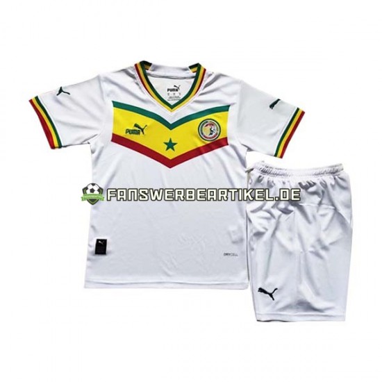 Trikot Senegal Kinder Heimausrüstung WM 2022 Kurzarm