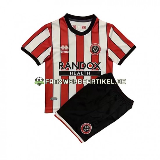 Trikot Sheffield United Kinder Heimausrüstung 2022-2023 Kurzarm