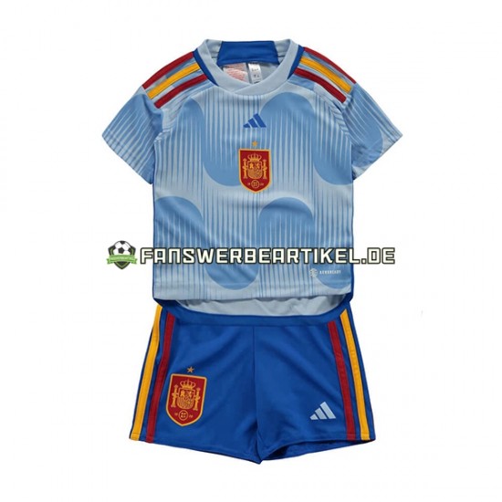 Trikot Spanien Kinder Auswärtsausrüstung WM 2022 Kurzarm