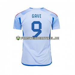 Gavi 9 Trikot Spanien Herren Auswärtsausrüstung WM 2022 Kurzarm