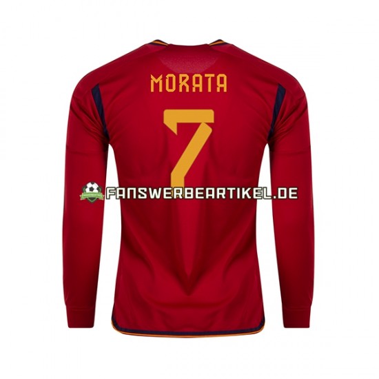 MORATA 7 Trikot Spanien Herren Heimausrüstung WM 2022 Langarm