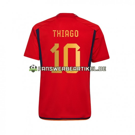 Thiago 10 Trikot Spanien Herren Heimausrüstung WM 2022 Kurzarm