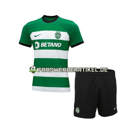 Trikot Sporting CP Kinder Heimausrüstung 2023-2024 Kurzarm