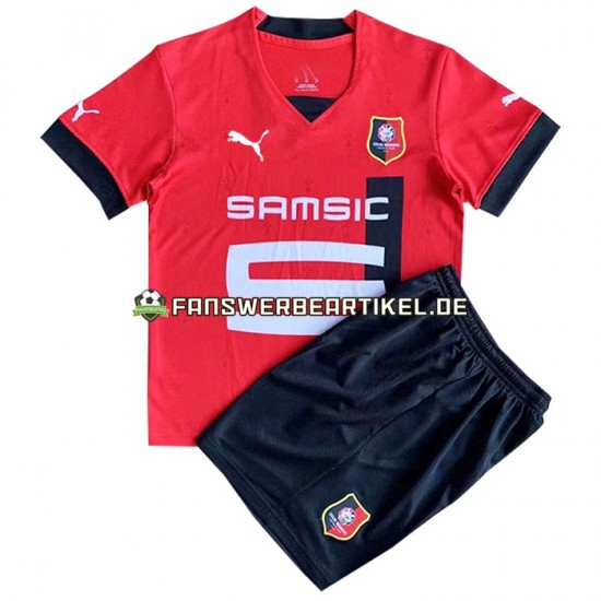 Trikot Stade Rennes Kinder Heimausrüstung 2022-2023 Kurzarm