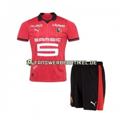 Trikot Stade Rennes Kinder Heimausrüstung 2023-2024 Kurzarm