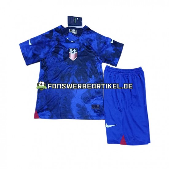 Trikot USA Kinder Auswärtsausrüstung WM 2022 Kurzarm