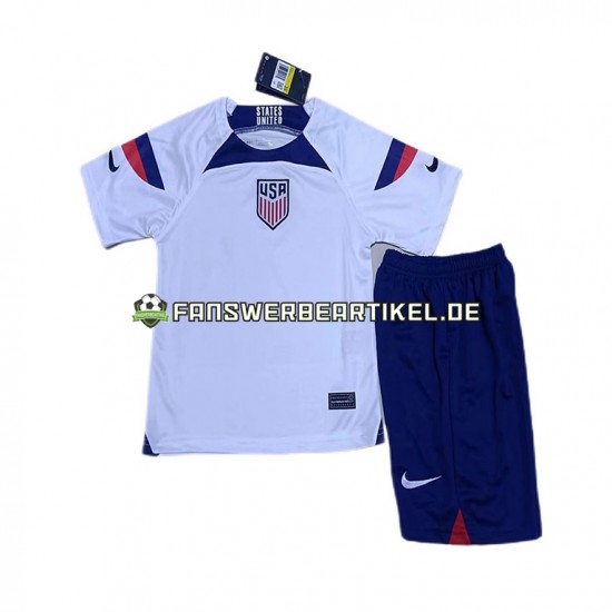 Trikot USA Kinder Heimausrüstung WM 2022 Kurzarm