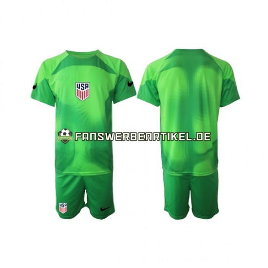 Torwart Trikot USA Kinder Viertes ausrüstung WM 2022 Kurzarm