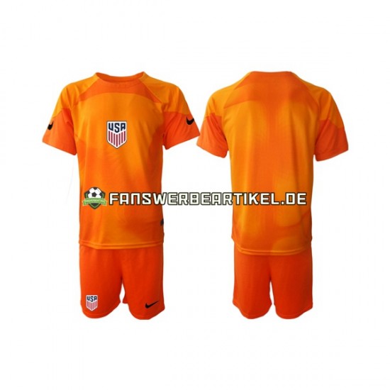 Torwart Trikot USA Kinder Heimausrüstung WM 2022 Kurzarm