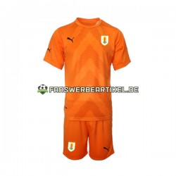 Torwart Trikot Uruguay Kinder Auswärtsausrüstung WM 2022 Kurzarm