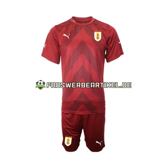 Torwart Trikot Uruguay Kinder Heimausrüstung WM 2022 Kurzarm