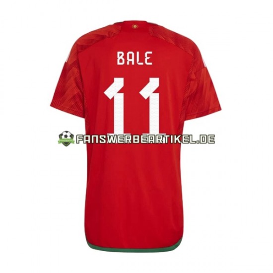 Bale 11 Trikot Wales Herren Heimausrüstung WM 2022 Kurzarm