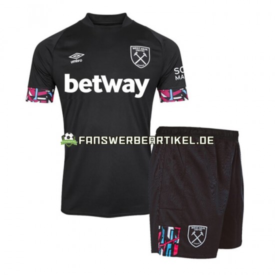 Trikot West Ham United Kinder Auswärtsausrüstung 2022-2023 Kurzarm