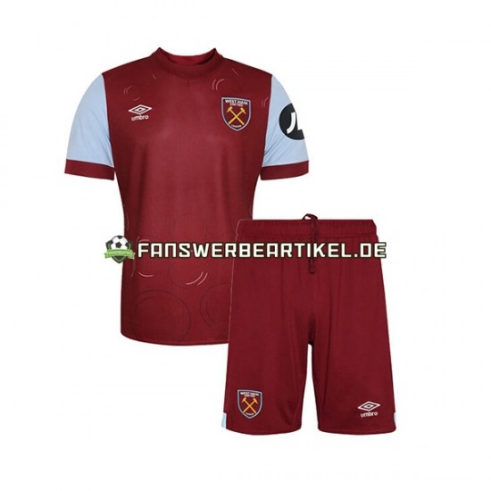 Trikot West Ham United Kinder Heimausrüstung 2023-2024 Kurzarm