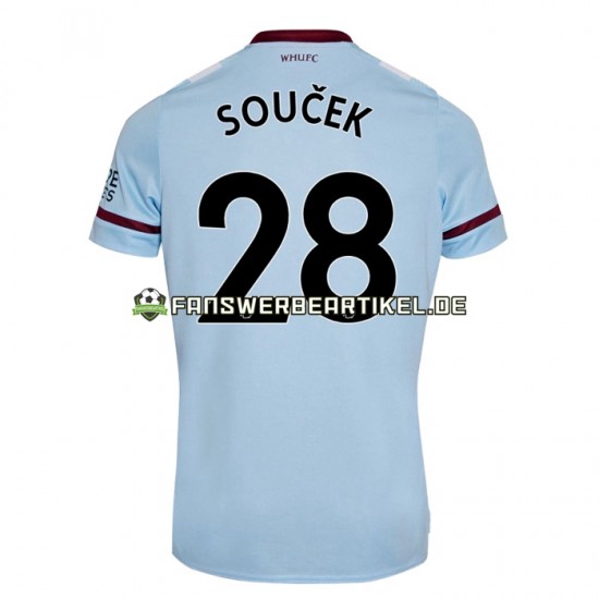 Tomas Soucek 28 Trikot West Ham United Herren Auswärtsausrüstung 2021-2022 Kurzarm