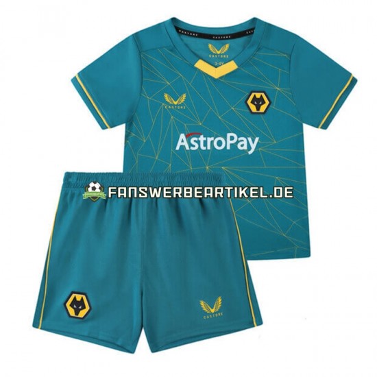 Trikot Wolverhampton Wanderers Kinder Auswärtsausrüstung 2022-2023 Kurzarm