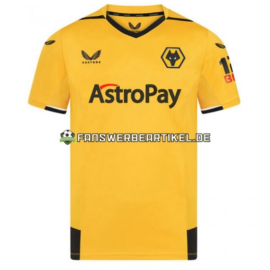 Trikot Wolverhampton Wanderers Herren Heimausrüstung 2022-2023 Kurzarm