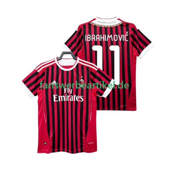 Zlatan IBRAHIMOVIC 11 Retro 2012 Trikot AC Mailand Herren Heimausrüstung 2011 Kurzarm