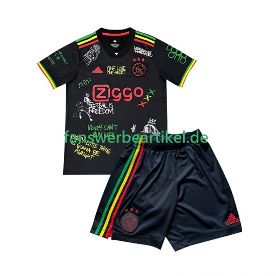 Bob Marley Special Trikot Ajax Amsterdam Kinder Heimausrüstung Schwarz 2025-2026 Kurzarm
