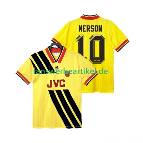 MERSON 10 Retro 1993 Trikot Arsenal Herren Auswärtsausrüstung 1994 Kurzarm