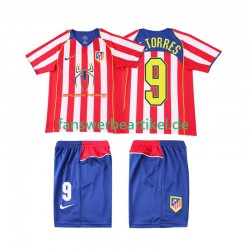 F TORRES 9 Retro 2005 Trikot Atlético Madrid Kinder Heimausrüstung 2004 Kurzarm