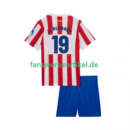 Julian Alvarez 19 Trikot Atlético Madrid Kinder Heimausrüstung 2025-2026 Kurzarm