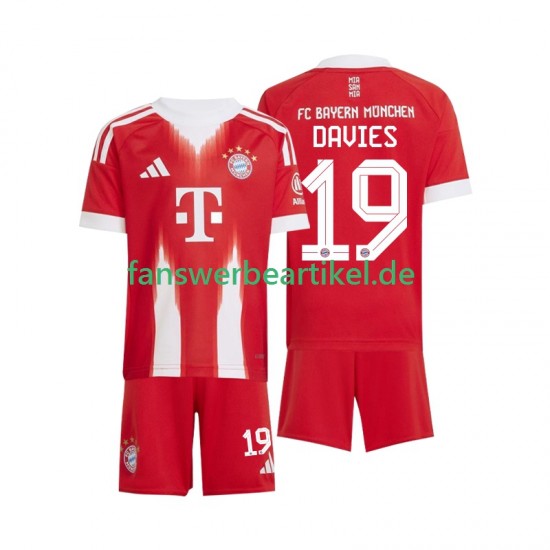 Alphonso Davies 19 Trikot FC Bayern München Kinder Heimausrüstung 2025-2026 Kurzarm