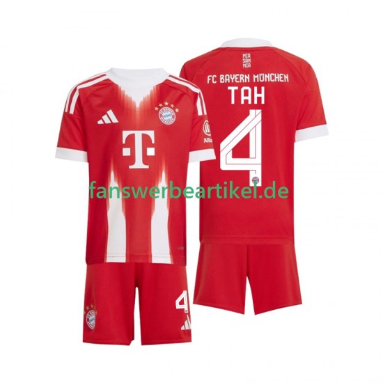 Jonathan Tah 4 Trikot FC Bayern München Kinder Heimausrüstung 2025-2026 Kurzarm