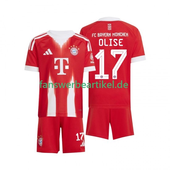 Michael Olise 17 Trikot FC Bayern München Kinder Heimausrüstung 2025-2026 Kurzarm