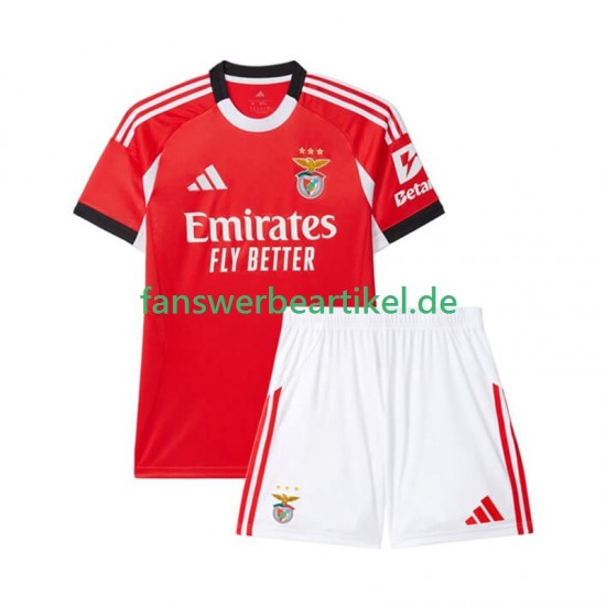 Trikot Benfica Kinder Heimausrüstung 2025-2026 Kurzarm