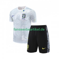 JESUS Football Shirts Brasilien Kinder Heimausrüstung Weiß 2024-2025 Kurzarm