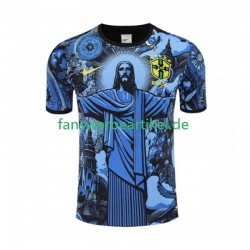 Jesus Trikot Brasilien Herren Heimausrüstung Blau 2024-2025 Kurzarm