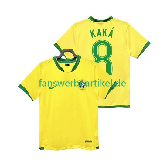 KAKA 8 Retro Trikot Brasilien Herren Heimausrüstung 2006 Kurzarm