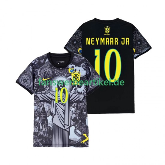 Neymar JR 10 Cheist the Redeemer Trikot Brasilien Herren Heimausrüstung 2024 Kurzarm