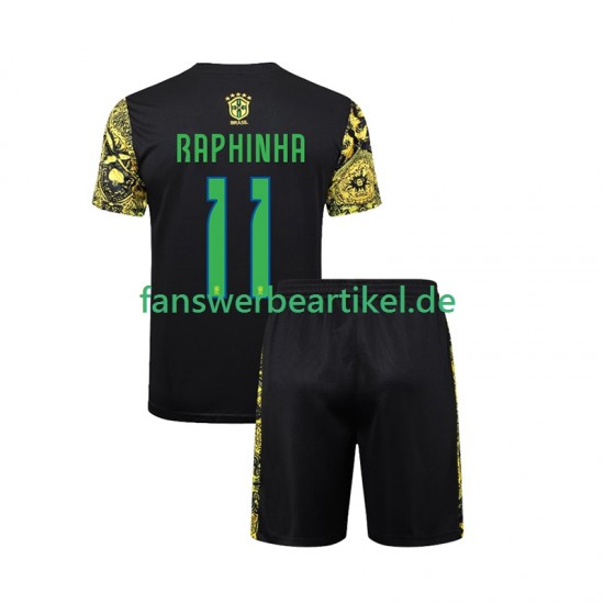 RAPHINHA 11 Jesus Trikot Brasilien Kinder Heimausrüstung 2024 Kurzarm