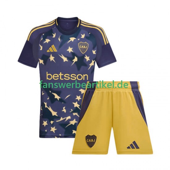 Trikot Boca Juniors Kinder Ausweich ausrüstung 2025 Kurzarm