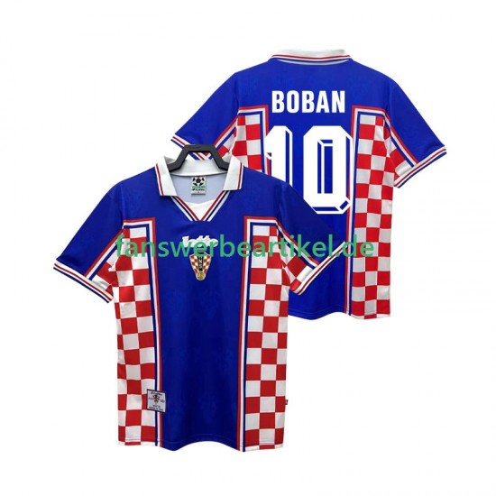 BOBAN 10 Retro 1998 Trikot Kroatien Herren Auswärtsausrüstung Kurzarm