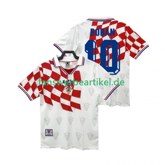 BOBAN 10 Retro 1998 Trikot Kroatien Herren Heimausrüstung Kurzarm