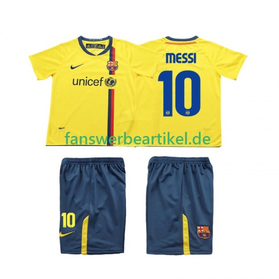 Lionel Messi 10 Retro 2009 Trikot FC Barcelona Kinder Auswärtsausrüstung 2008 Kurzarm