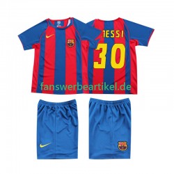 Lionel Messi 10 Retro Trikot FC Barcelona Kinder Heimausrüstung 2004 Kurzarm