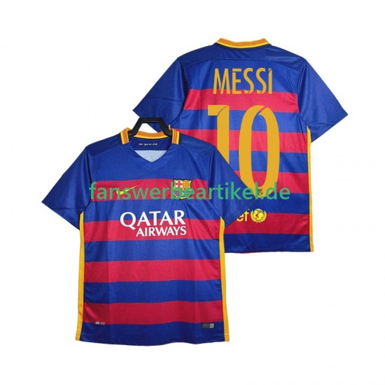 Lionel Messi 10 Retro 2015-2016 Trikot FC Barcelona Herren Heimausrüstung Kurzarm