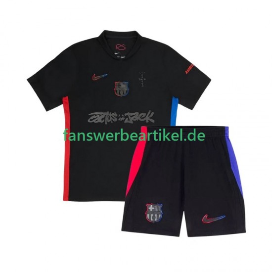 TRAVIS SCOTT Trikot FC Barcelona Kinder Auswärtsausrüstung 2024-2025 Kurzarm