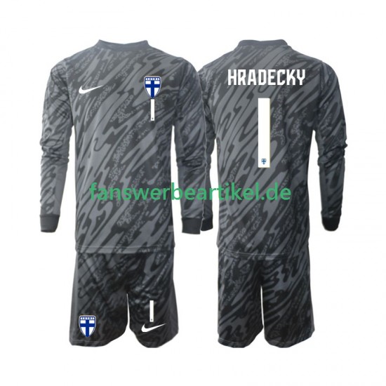 HRADECKY 1 Torwart Trikot Finnland Kinder Heimausrüstung 2024 Langarm