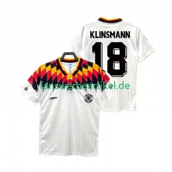 KLINSMANN 18 Retro Trikot Deutschland Herren Heimausrüstung 1994 Kurzarm