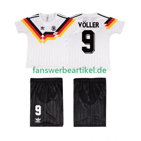 VOLLER 9 Retro Trikot Deutschland Kinder Heimausrüstung 1990 Kurzarm