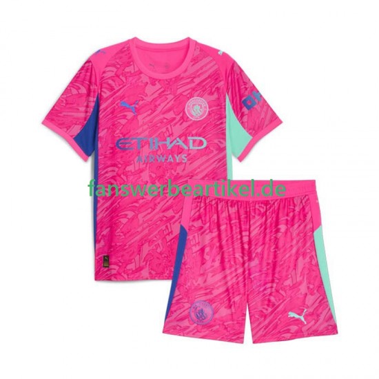 Torwart Trikot Manchester City Kinder Auswärtsausrüstung 2025-2026 Kurzarm