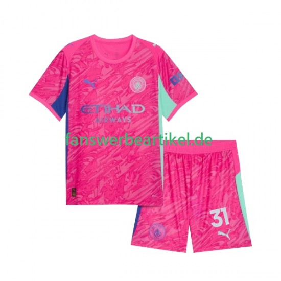 Ederson Moraes 31 Torwart Trikot Manchester City Kinder Auswärtsausrüstung 2025-2026 Kurzarm